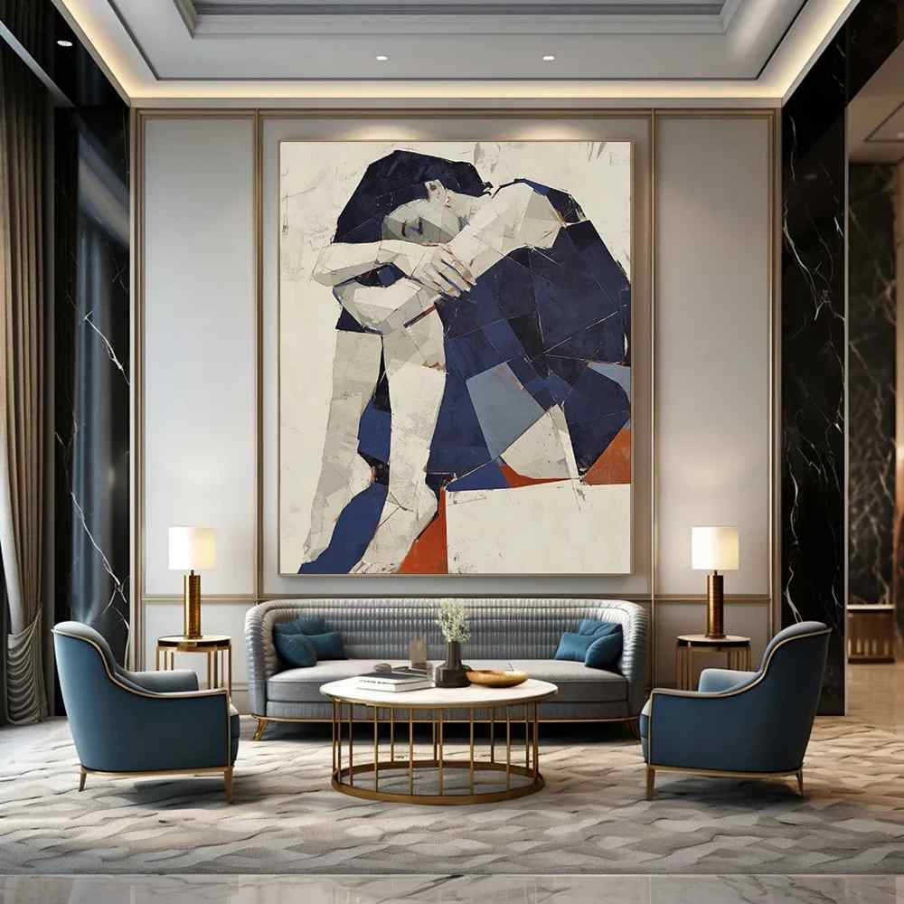 White Original Figure Modern Giant Abstract Wall Art XO2KH